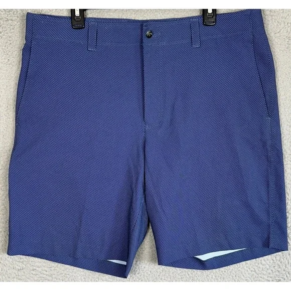 Callaway Shorts Mens 38 Blue Performance Golf Chino Geometric Stretch Flat Front
