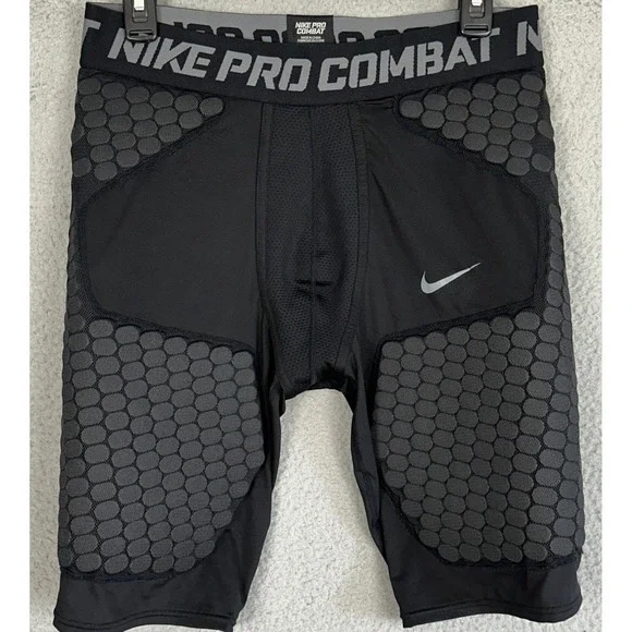 Nike Pro Combat Shorts Mens XL Black Grey Football Padded Girdle Compression