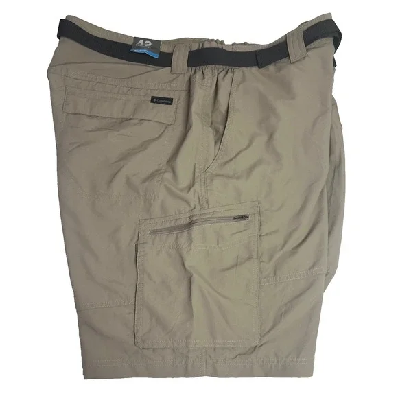 Columbia Kestrel Trail Cargo Shorts Mens 42 Tan Khaki Omni-Shade Belt Hiking NEW