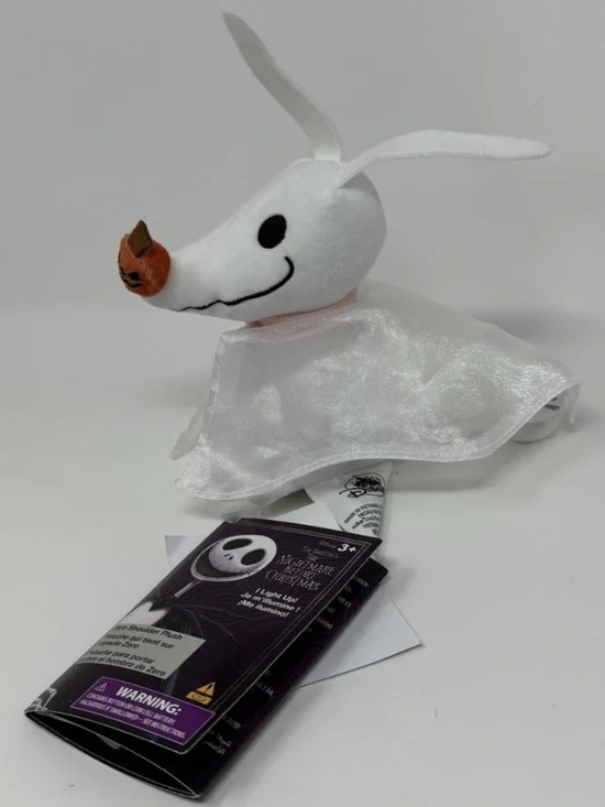 Disney Zero Plush Shoulder Pal NEW Light Up Halloween Parks Dog Ghost