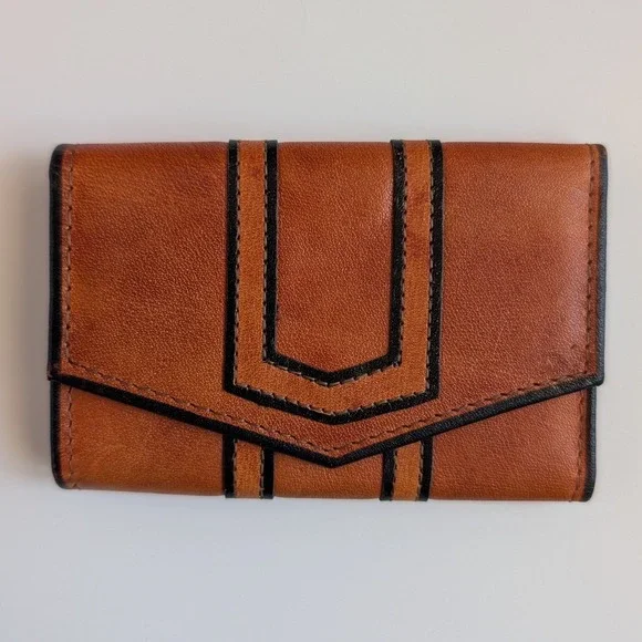 Princess Gardner Tan Leather Key Case Wallet Trifold Full Grain Cowhide VTG 4
