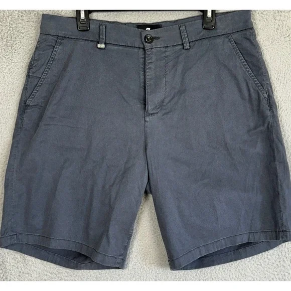 7 For All Mankind Shorts Mens 36 Twilight Blue Slim Fit Slimmy Chino Stretch EUC
