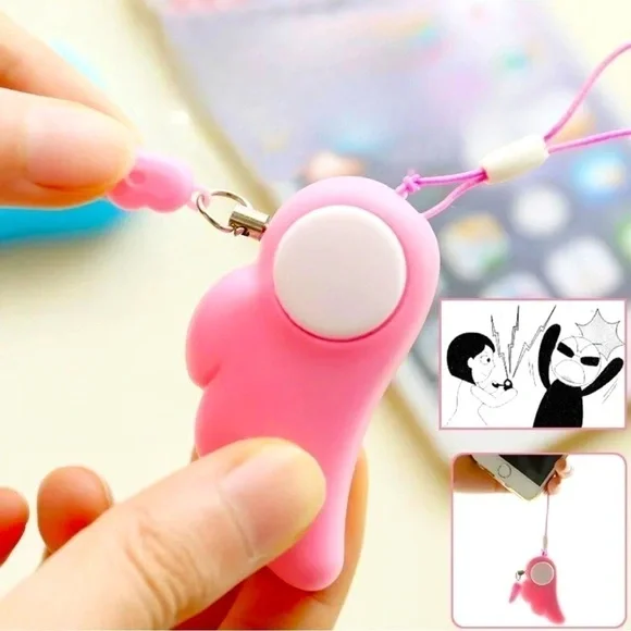 Pink Wing 90Db Self Defense Alarm For KeyChain/ Bag Charm