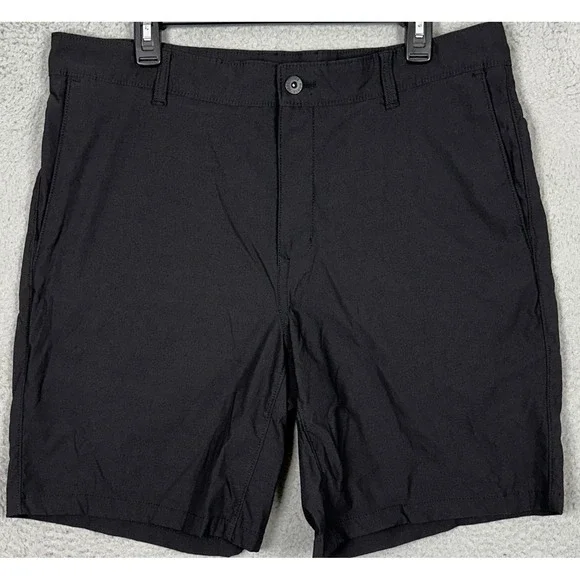 The North Face Shorts Mens 36 Black Hiking Trail Outdoor Stretch Flat Front Logo