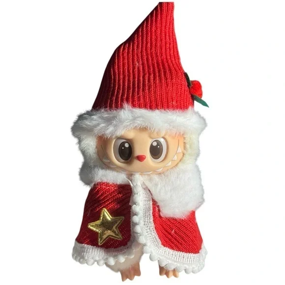 LABUBU 17cm Santa Hat with Matching Cape  NO DOLL & BAG INCLUDED