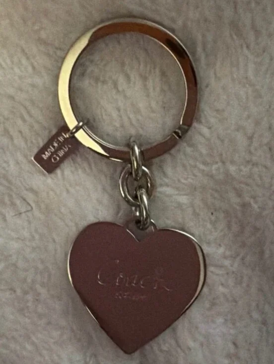 Coach Poppy Heart Bag Charm Keychain ❤️