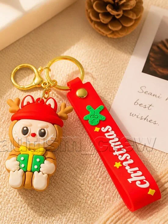 2/$14 💥🆕 Christmas Monster Keychain Wristlet Strap Silicone Keychain | 7388