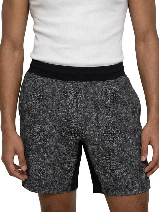 LULULEMON | T.H.E. Short in Pinweave Alpine White Black Men’s Size Large