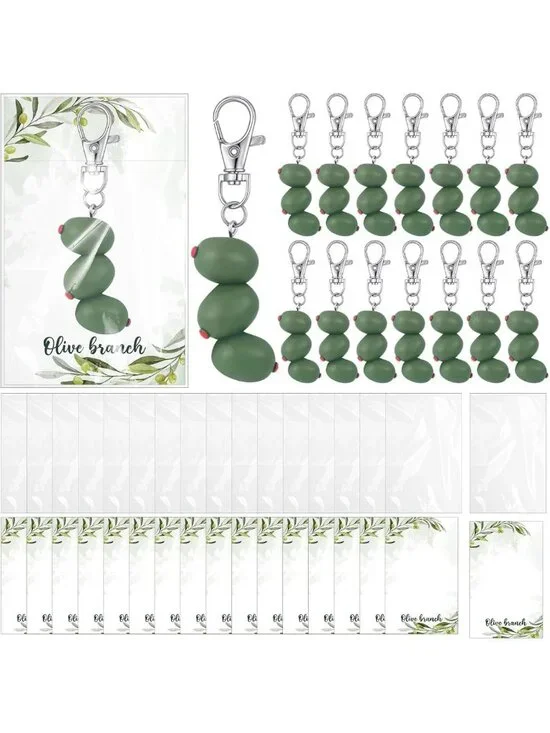 3D Olive Keychain Set - 16 Packs for Bachelorette Party Favors, Birthdays