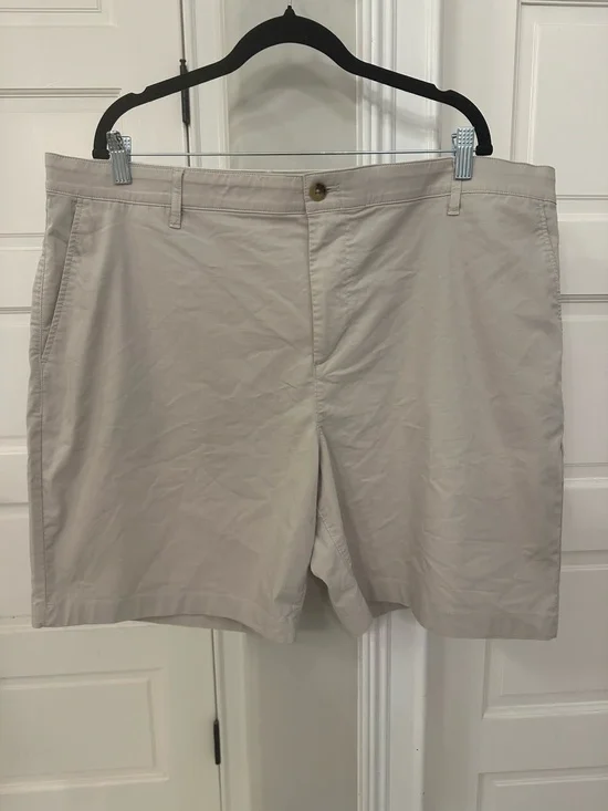 Faherty Reserve Shorts Mens 42 Khaki Stretch Chino Coolmax 9” Casual Summer