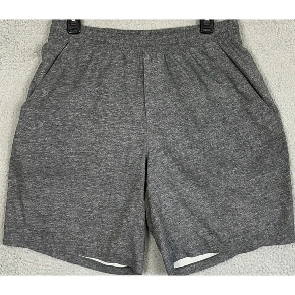 Lululemon T.H.E. Shorts Mens Large Heathered Grey Athletic Gym Stretch Waist