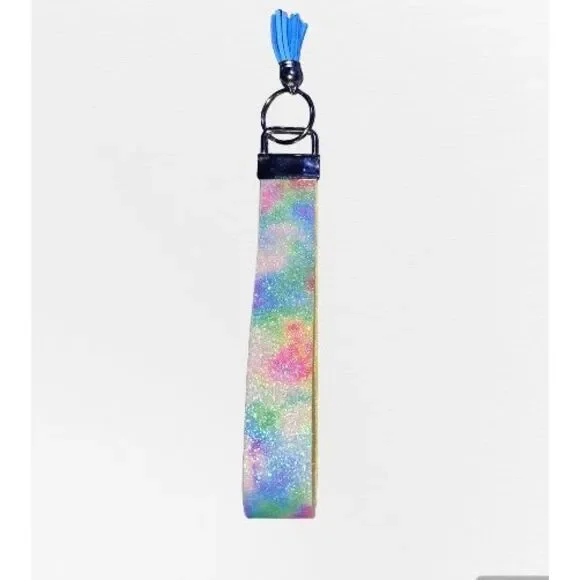 ☀️3/$9☀️ Tye Dye and Glitter Faux Leather Keychain Holder