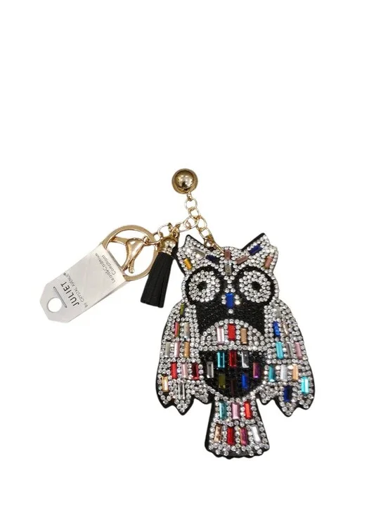 Juliet Multicolor Beaded Owl Keychain Card Holder