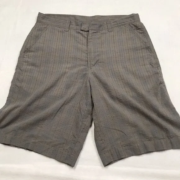 PATAGONIA Thrift Seersucker Shorts Men 32 Gray Striped Bermuda Y2K Late 90s