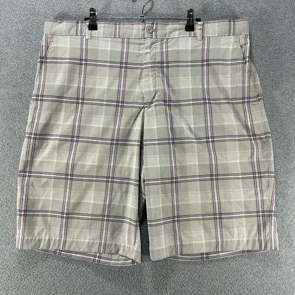 Nike Golf Shorts Dri-FIT Mens 40 Grey Plaid Performance Preppy Classic