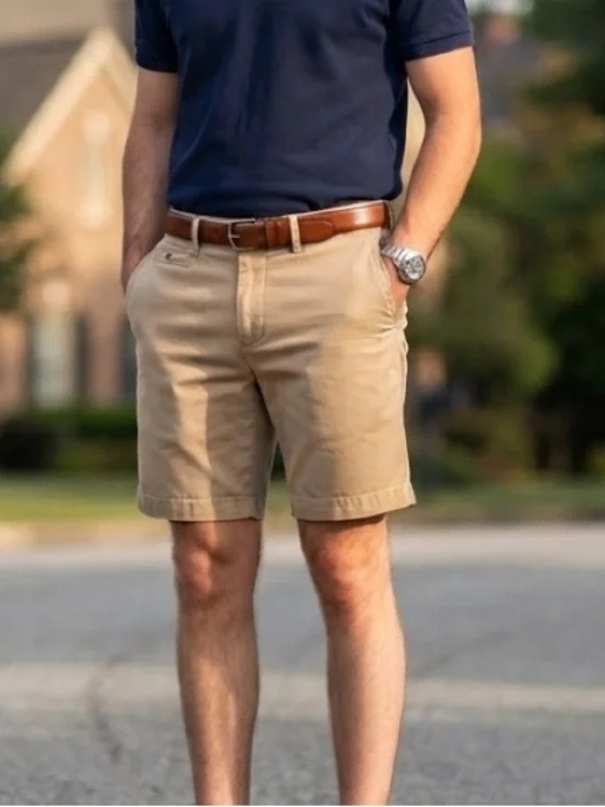 Ralph Lauren Men's Stretch Straight Fit Cotton Twill The Polo Chino Tan Shorts