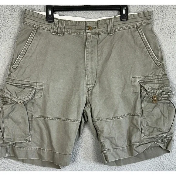 Polo Ralph Lauren Shorts Men 36 Grey Cargo Classic Fit Flat Front Casual Outdoor