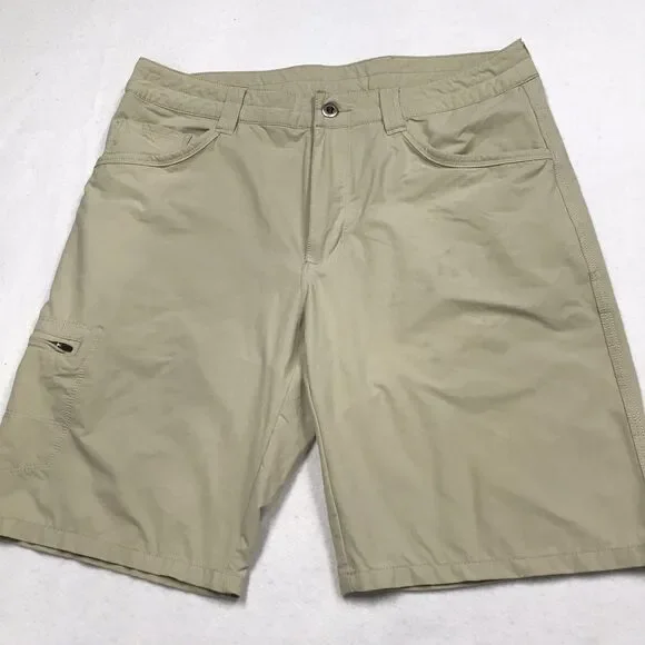 PATAGONIA Quandary Shorts Men 33W Tan Outdoor Hiking Lightweight Nylon Stretch
