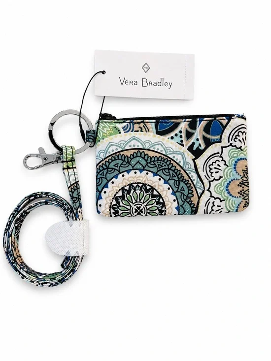 Vera Bradley Lighten Up Zip ID & Lanyard Sketched Medallion
