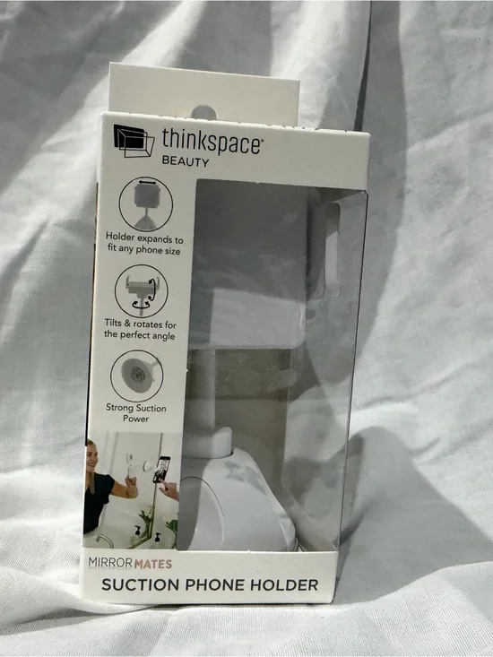 thinkspace BEAUTY MirrorMates Suction Phone Holder - White
