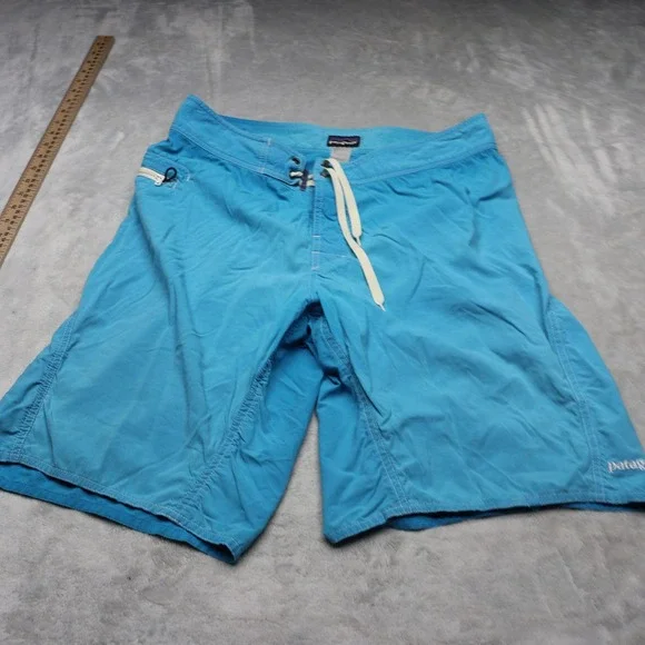 Patagonia Board Shorts Mens 33 Blue Wavefarer Lightweight Swim Surf Trunks Beach