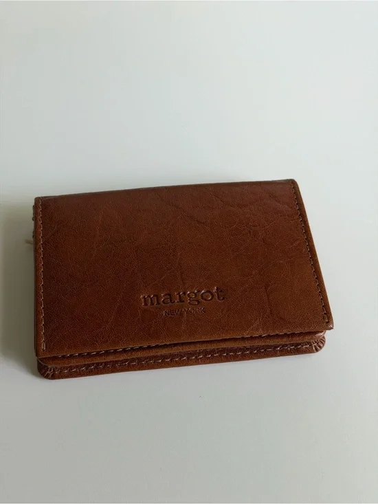 margot Brown Leather Slim Card Wallet