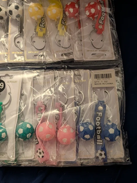 12 Football Soccer Ball Keychain
