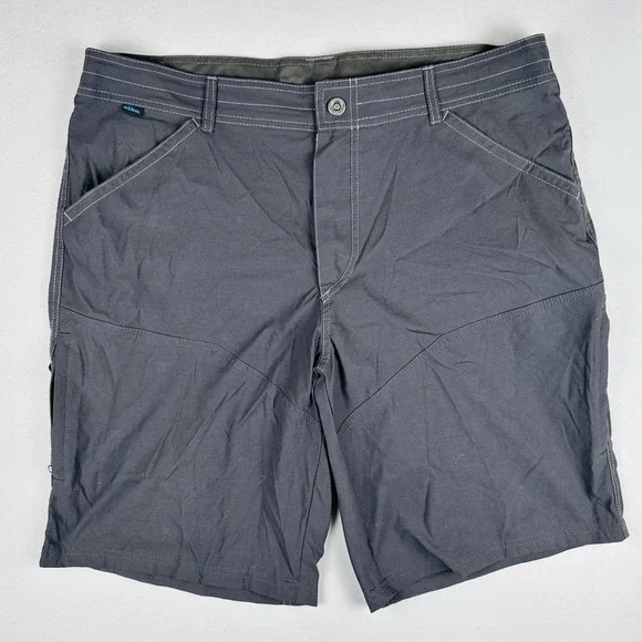 Kuhl Renegade Hiking Shorts Mens 38 Black Outdoor Nylon Stretch Trail Utility