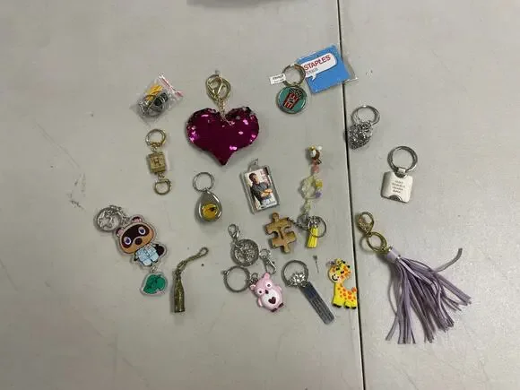 Vtg Mixed Lot of 15+ Novelty Keychains Cute Animals Tassel Beaded Souvenir