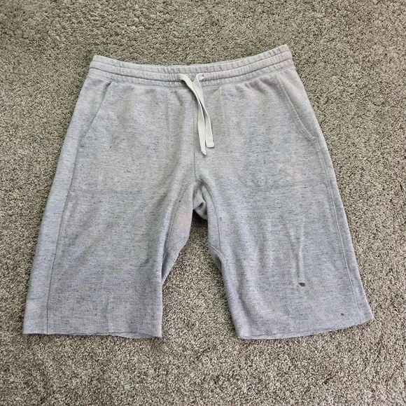 Banana Republic Waffle Knit Shorts Mens L Grey Casual Lightweight Athletic Adult
