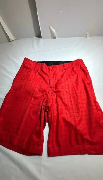 Nike Dri-FIT Red Plaid Golf Shorts