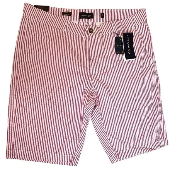 Piombo Striped Seersucker Shorts 38