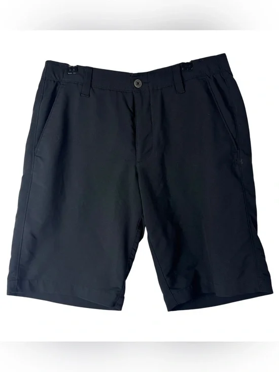 Under Armour Black Flat Front Golf Shorts 32