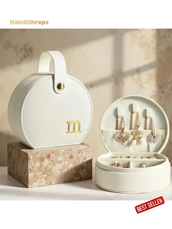Travel Jewelry Case with Detachable Handle, Portable Organizer for Rings