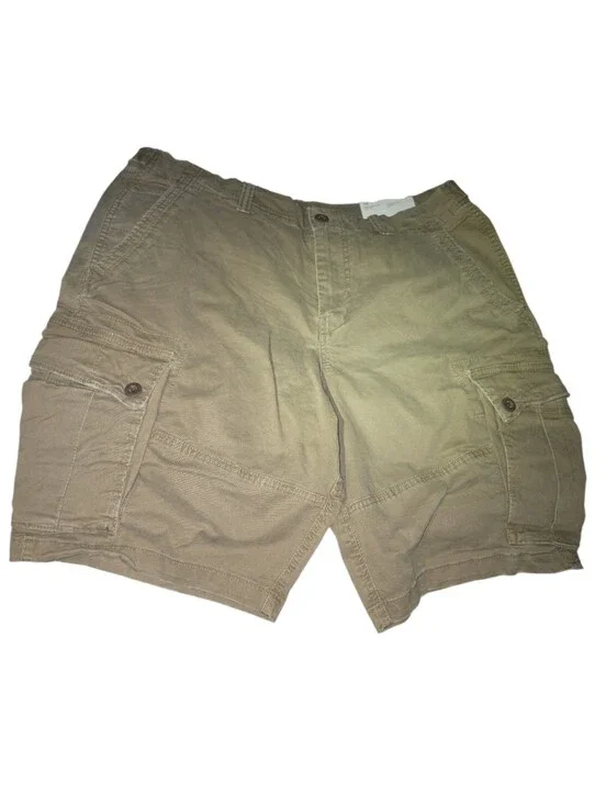American Eagle Flex Lived-In Cargo Short in Khaki Hits At Knee NWT SIZE 36