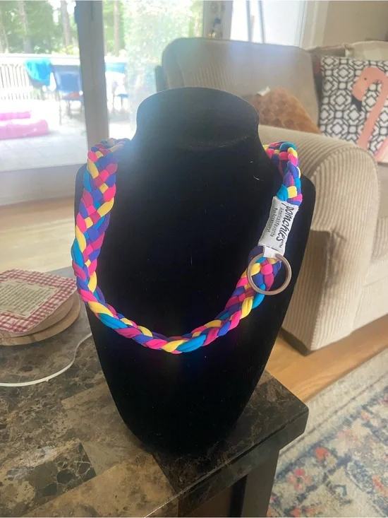 Colorful Braided Silicone lanyard with Tag