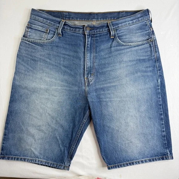 Levis 569 Loose Straight Mens Denim Shorts W38 Blue Medium Wash Baggy Jorts