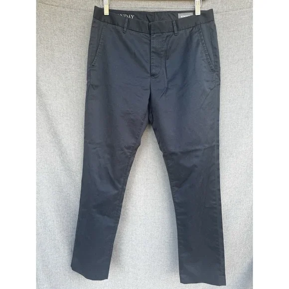 Bonobos Pants Men 33 x 32 Blue Monday Cotton Blend‎ Stretch Flat Front Slim