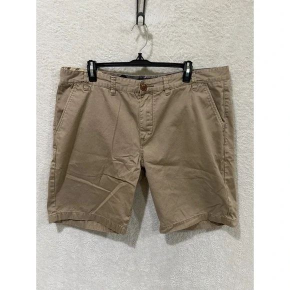 Barbour Shorts Mens 40 Khaki Flat Front Cotton 9.5