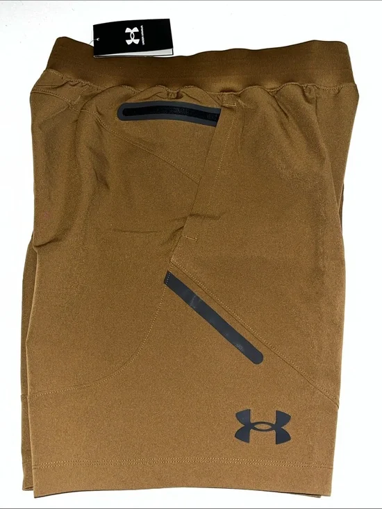 Under Armour UA Unstoppable Shorts Mens S Fitted Brown storm 1370378-498 $80