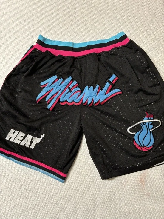 Just Don Miami Heat Black Shorts with Pink & Blue Accents