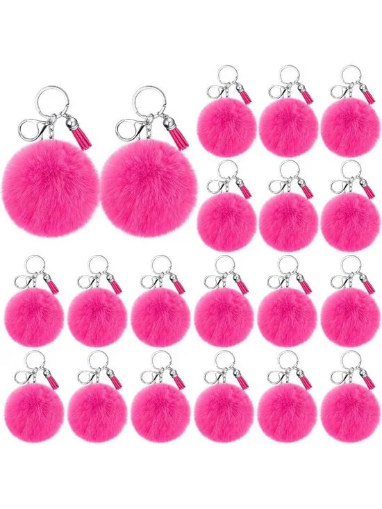20 Pcs Cheer Pom Pom Keychains - Cheerleading Gifts, Tassel Keyring Charms