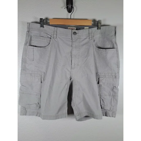 RedHead Mens Gray Ripstop Cargo Shorts Size 38 Cotton Blend Outdoor Hiking
