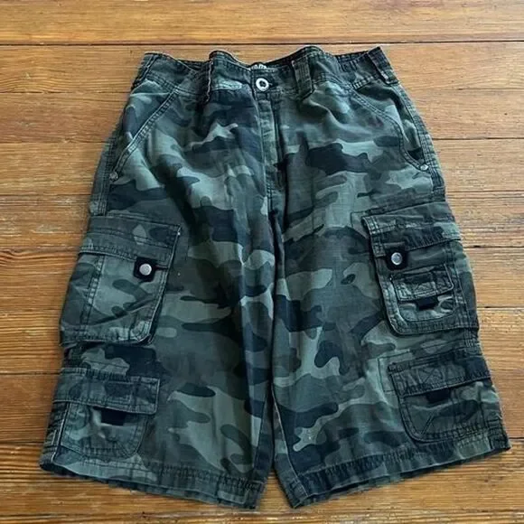 Lazer Men's Green and Khaki Shorts