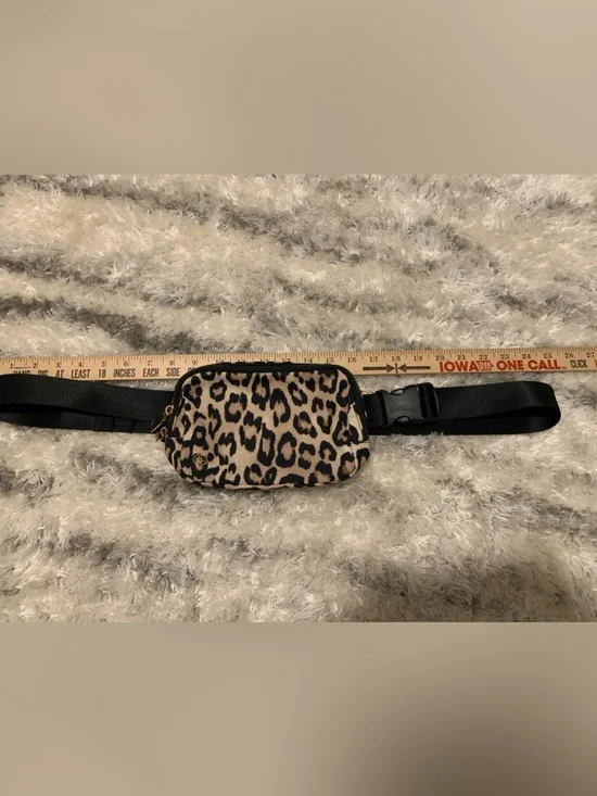 Chico's Leopard Print Belt Bag with Black Strap