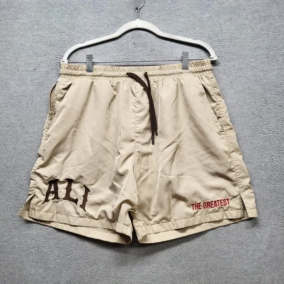 Shoe‎ Palace X Muhammad Ali Men Activewear Shorts L Beige Boxing Drawstring