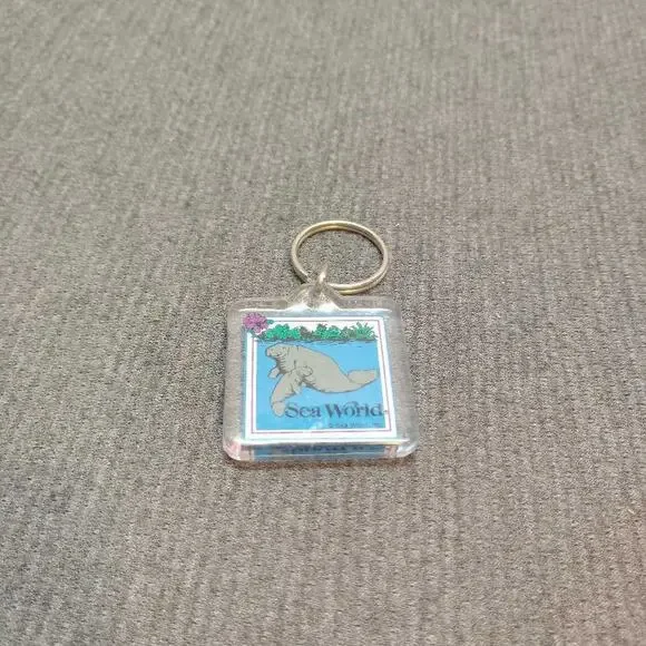 Sea World Manatee Keychain Mom & Baby Manatee Souvenir Animal Charm