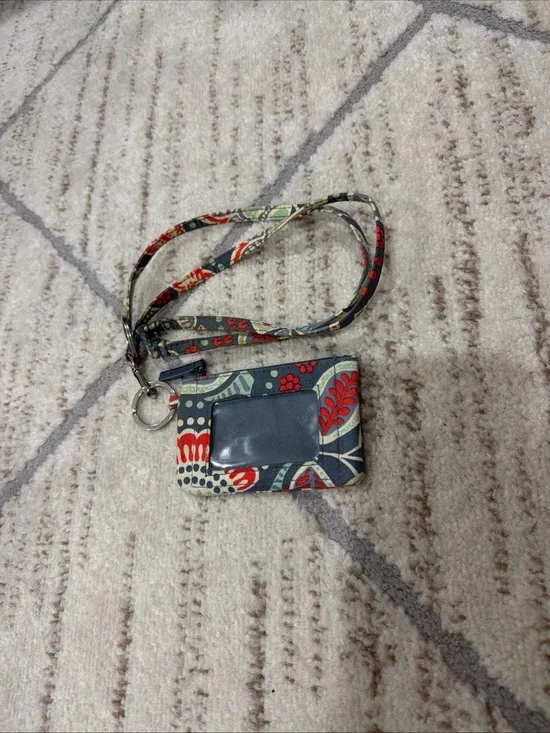 Vera Bradley Campus Double ID Case and Lanyard Set Nomadic Floral Print
