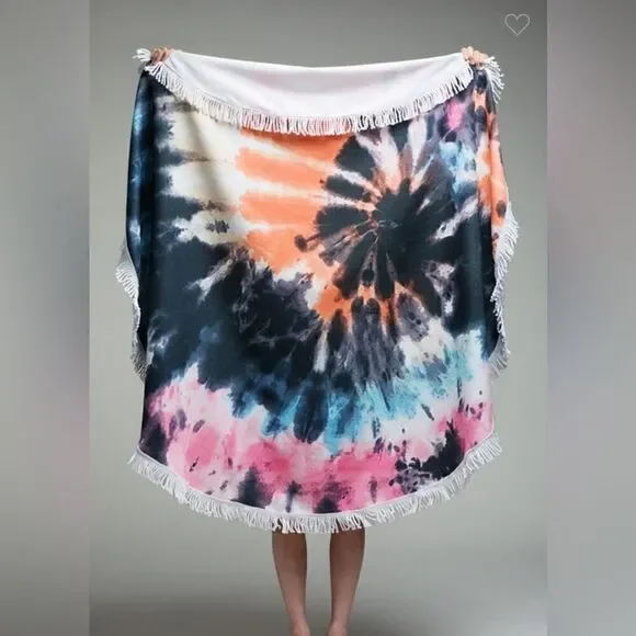 California Tie-Dye Round Towel