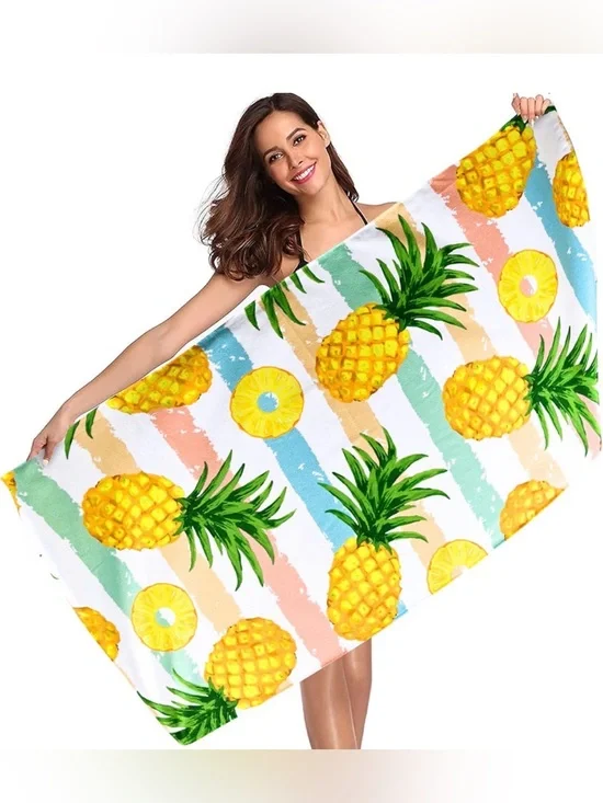 NEW Pineapple Beach Towel 30”x60” Microfiber Quick Dry